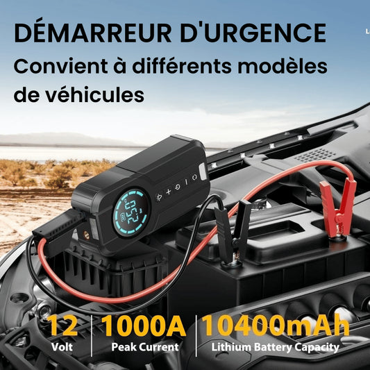 JUMPCAR™ Démarreur de Batterie de Voiture Avec Compresseur d'Air (4 en 1)