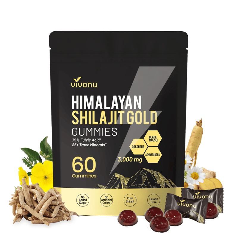 VIVONU™ Bonbons Gélifiés de Shilajit Pure de l'Himalaya - (60 Bonbons)