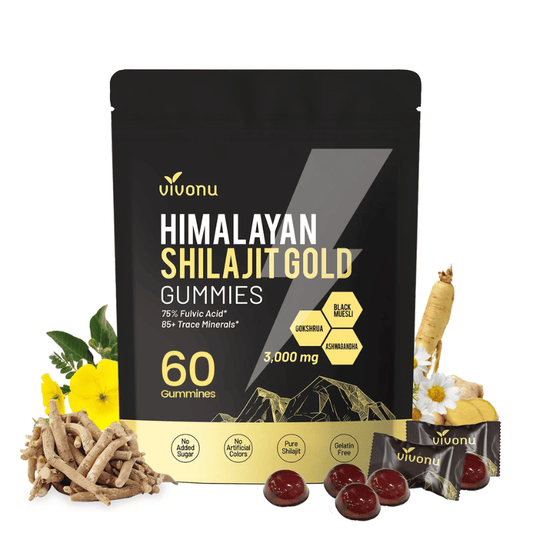 VIVONU™ Bonbons Gélifiés de Shilajit Pure de l'Himalaya - (60 Bonbons)