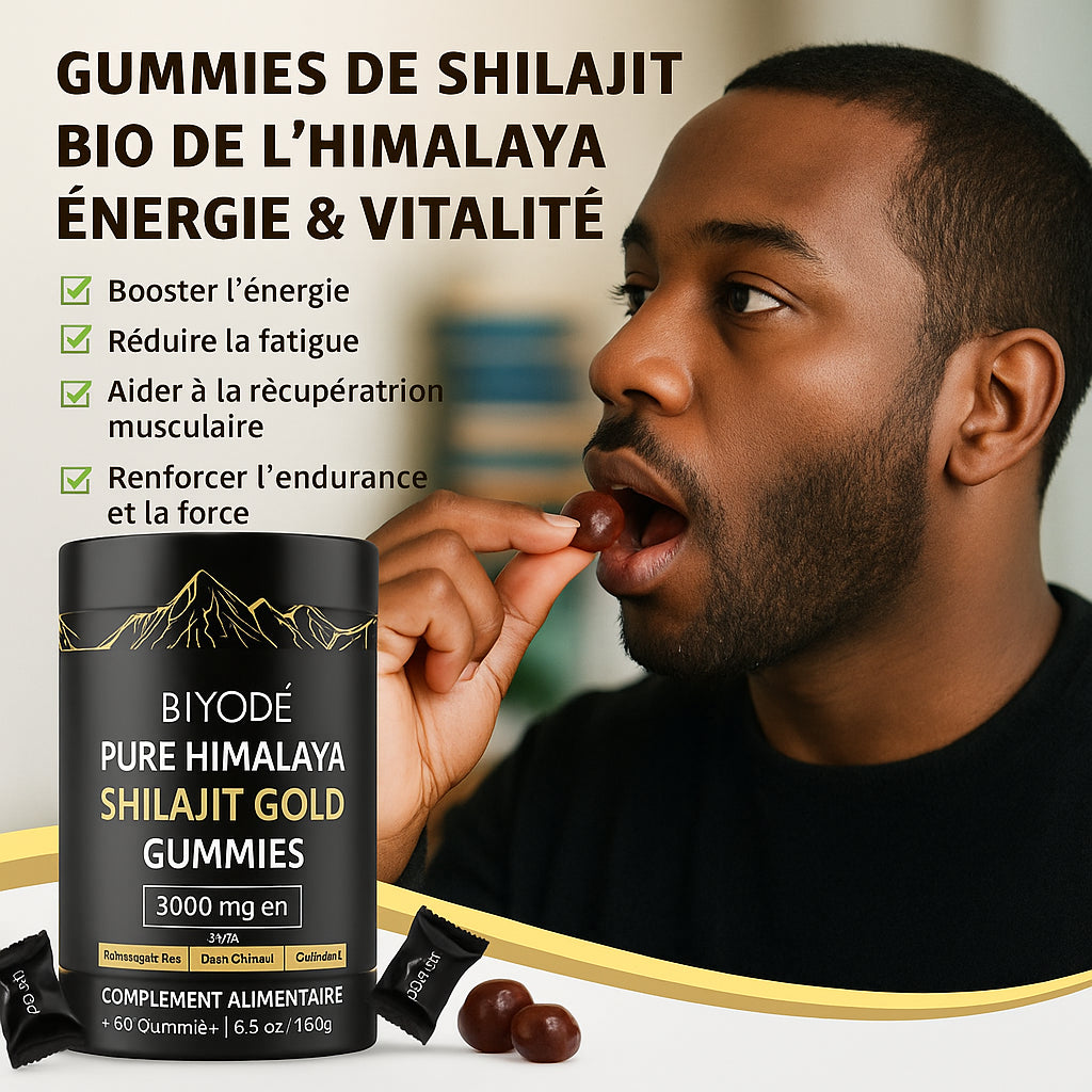 Gommes de Shilajit bio de l'Himalaya — énergie et vitalité
