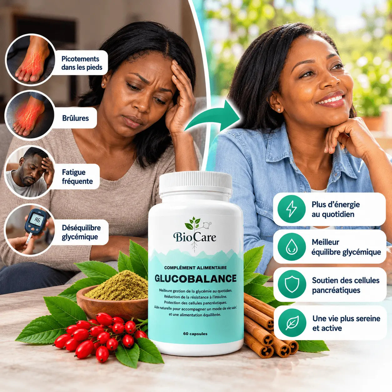 GlucoBalance™  Capsules Pour Soutenir l’Équilibre Glycémique – (60 Capsules)