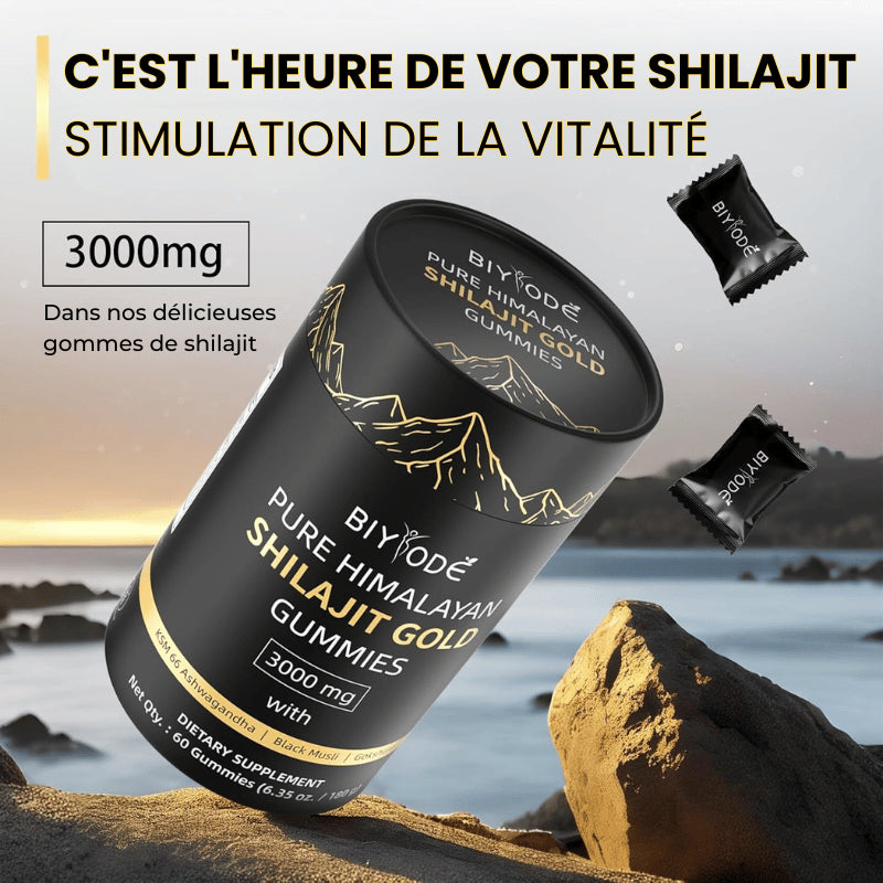 C'est l'heure de votre Shilajit — gommes dosées à 3000 mg